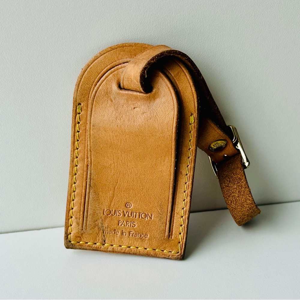 Louis Vuitton Vachetta Leather Luggage Tag c. 2005